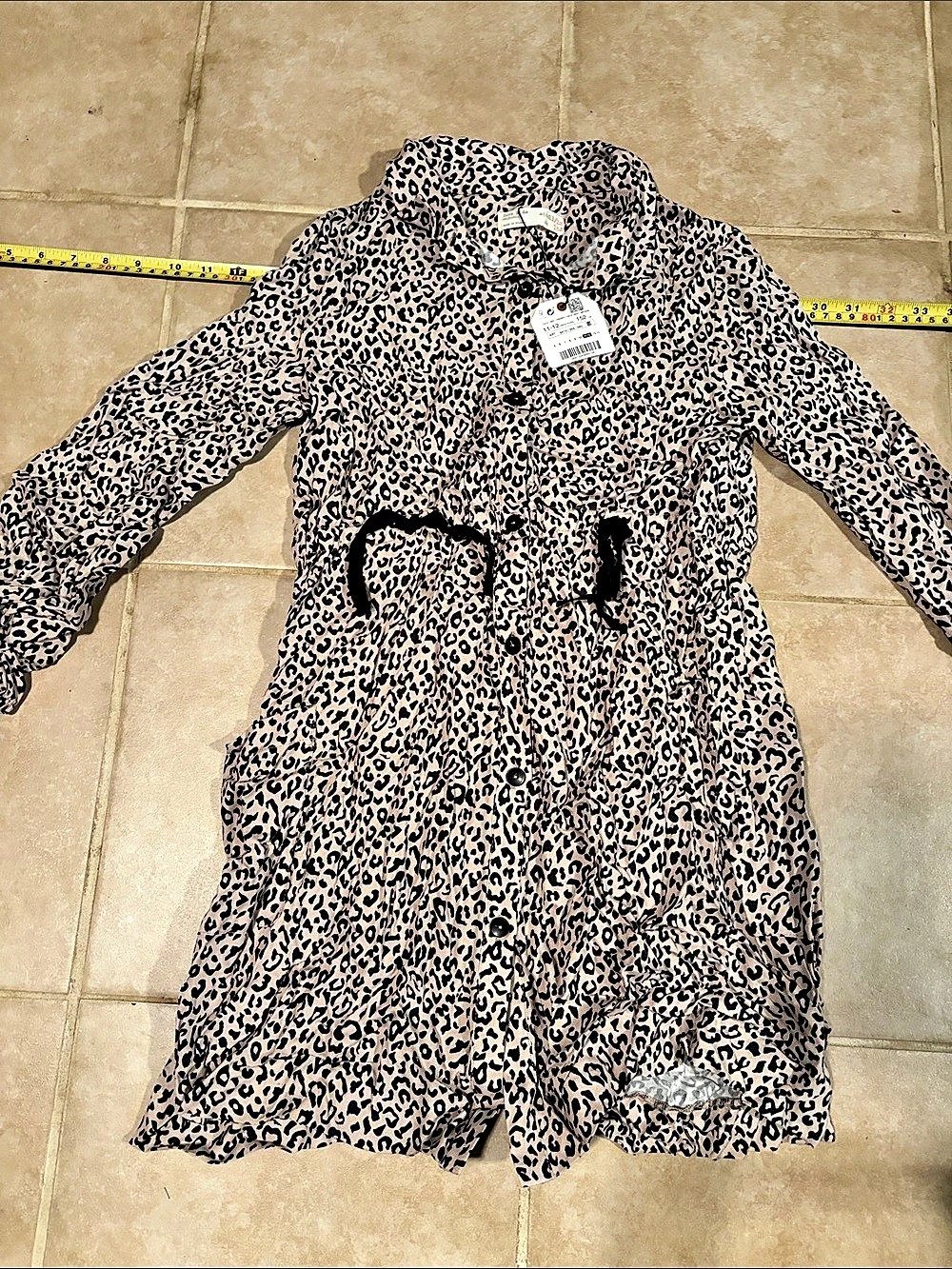 Zara Leopard Print Mini Dress KIDS Size XL (11-12) NWT